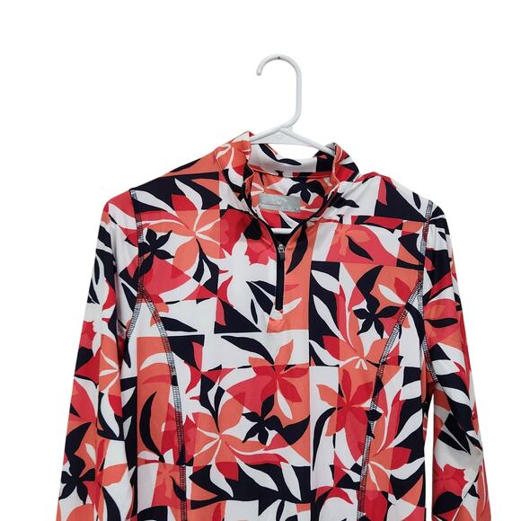 Callaway UPF 50 Sun Protection Activewear Sweatshirt Orange 1/4 Zip Size Small - Picture 3 of 11